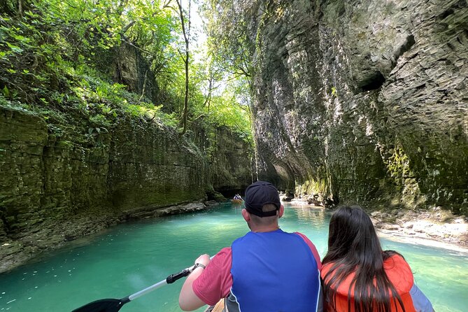 From Kutaisi: Martvili & Okatse Canyons & Cave Guided Tour - Martvili Canyon, river water and stone bridges