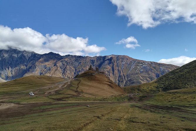 Kazbegi Tour from Tbilisi 2022 - Gergeti Trinity Church above Stepantsminda