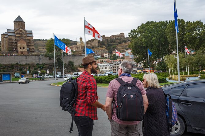 Tbilisi-Kazbegi Shared Transfer - Arrival at the Alexander Kazbegi statue