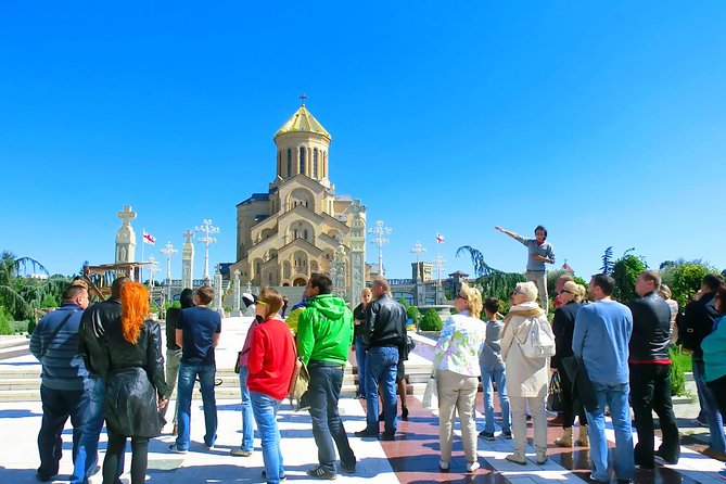 Tbilisi - Mtskheta - Jvari. Full City Tour on Hop On Hop Off Bus - Europe Square and the change from city to countryside